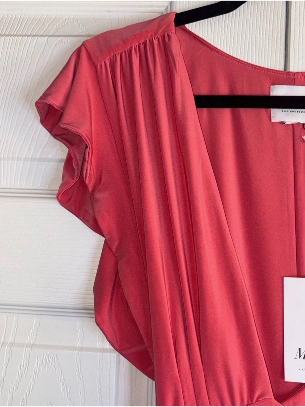 πMISA LOS ANGELES - Beautiful NWT Draped Wrap Maxi Coral Dress - S - M π - Picture 7 of 15